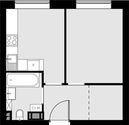 1-BD Apartment Sale, 33.6 sq. m. at Malevich, Otradnaya Street, 8, Moscow, Russia #3