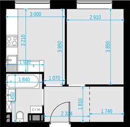 1-BD Apartment Sale, 33.6 sq. m. at Malevich, Otradnaya Street, 8, Moscow, Russia #2