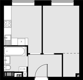 1-BD Apartment Sale, 33.8平方米 at Malevich, Otradnaya Street, 8, Moscow, Russia #2