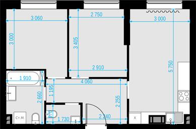 2-BD Apartment Sale, 51.4 sq. m. at Malevich, Otradnaya Street, 8, Moscow, Russia #3 2-BD Apartment Sale, 51.4 sq. m. at Malevich, Otradnaya Street, 8, Moscow, Russia #3