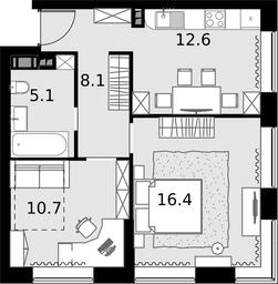 2-BD Apartment Sale, 52.9 sq. m. at Malevich, Otradnaya Street, 8, Moscow, Russia #4