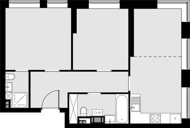 2-BD Apartment Sale, 61.2 sq. m. at Malevich, Otradnaya Street, 8, Moscow, Russia #2