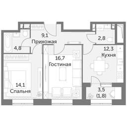2-BD Apartment Sale, 61.6 sq. m. at Rezhisser, Vilgelma Pika Street, 3, Moscow, Russia #3 2-BD Apartment Sale, 61.6 sq. m. at Rezhisser, Vilgelma Pika Street, 3, Moscow, Russia #3