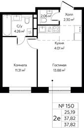 1-BD Apartment Sale, 37.82 sq. m. at Tsvetochnye Polyany City, kvartal № 165, Filimonkovskoye Municipal Formation, Moscow, Russia #2