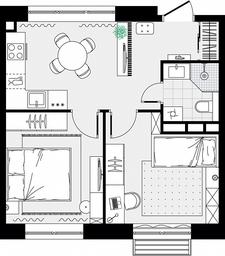 1-BD Apartment Sale, 39.28 sq. m. at Tsvetochnye Polyany City, kvartal № 165, Filimonkovskoye Municipal Formation, Moscow, Russia #4