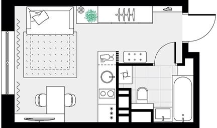 Apartment Sale, 21 sq. m. at Tsvetochnye Poliany, kvartal № 23, Filimonkovskoye Municipal Formation, Moscow, Russia #4