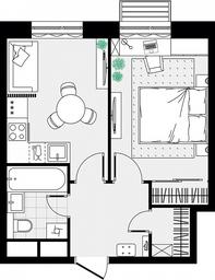 1-BD Apartment Sale, 33.9 sq. m. at Novograd Pavlino, Kosinskoye shosse, 2, Novoye Pavlino Microdistrict, Balashikha, Moscow Region, Russia #3