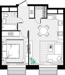 1-BD Apartment Sale, 42.89平方米 at Novograd Pavlino, Kosinskoye shosse, 2, Novoye Pavlino Microdistrict, Balashikha, Moscow Region, Russia #4
