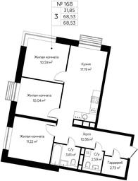 2-BD Apartment Sale, 68.53 sq. m. at Tsvetochnye Polyany City, kvartal № 165, Filimonkovskoye Municipal Formation, Moscow, Russia #2 2-BD Apartment Sale, 68.53 sq. m. at Tsvetochnye Polyany City, kvartal № 165, Filimonkovskoye Municipal Formation, Moscow, Russia #2