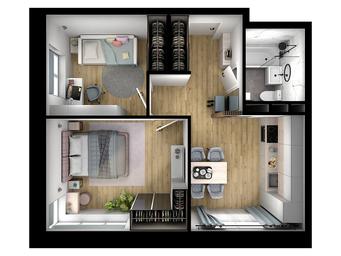 1-BD Apartment Sale, 44.25 sq. m. at Tsvetochnye Polyany City, kvartal № 165, Filimonkovskoye Municipal Formation, Moscow, Russia #4