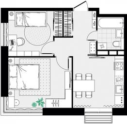 1-BD Apartment Sale, 44.25 sq. m. at Tsvetochnye Polyany City, kvartal № 165, Filimonkovskoye Municipal Formation, Moscow, Russia #3 1-BD Apartment Sale, 44.25 sq. m. at Tsvetochnye Polyany City, kvartal № 165, Filimonkovskoye Municipal Formation, Moscow, Russia #3