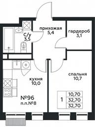 Apartment Sale, 32.7 sq. m. at Kvartal na Vode, Shosseynaya Street, 90с42, Moscow, Russia #2 Apartment Sale, 32.7 sq. m. at Kvartal na Vode, Shosseynaya Street, 90с42, Moscow, Russia #2