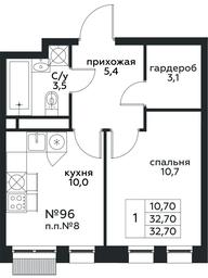 Apartment Sale, 32.7 sq. m. at Kvartal na Vode, Shosseynaya Street, 90с42, Moscow, Russia #3 Apartment Sale, 32.7 sq. m. at Kvartal na Vode, Shosseynaya Street, 90с42, Moscow, Russia #3
