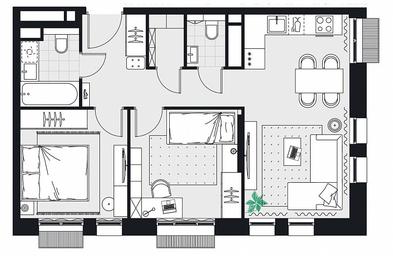 2-BD Apartment Sale, 54.5平方米 at Kvartal na Vode, Shosseynaya Street, 90с42, Moscow, Russia #4