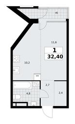 Apartment Sale, 32.4平方米 at Dom na Zorge, Zorge Street, 25с2, Moscow, Russia #3