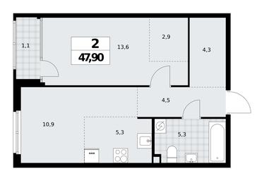 1-BD Apartment Sale, 47.9 sq. m. at Dom na Zorge, Zorge Street, 25с2, Moscow, Russia #3