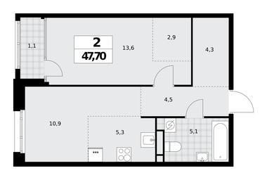 1-BD Apartment Sale, 47.7 sq. m. at Dom na Zorge, Zorge Street, 25с2, Moscow, Russia #3 1-BD Apartment Sale, 47.7 sq. m. at Dom na Zorge, Zorge Street, 25с2, Moscow, Russia #3