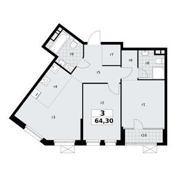 2-BD Apartment Sale, 64.3 sq. m. at Dom na Zorge, Zorge Street, 25с2, Moscow, Russia #2