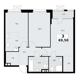 2-BD Apartment Sale, 69.5平方米 at Dom na Zorge, Zorge Street, 25с2, Moscow, Russia #2 2-BD Apartment Sale, 69.5平方米 at Dom na Zorge, Zorge Street, 25с2, Moscow, Russia #2