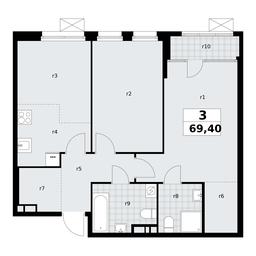 2-BD Apartment Sale, 69.4平方米 at Dom na Zorge, Zorge Street, 25с2, Moscow, Russia #2 2-BD Apartment Sale, 69.4平方米 at Dom na Zorge, Zorge Street, 25с2, Moscow, Russia #2