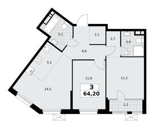 2-BD Apartment Sale, 64.2 sq. m. at Dom na Zorge, Zorge Street, 25с2, Moscow, Russia #4