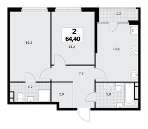 1-BD Apartment Sale, 64.4平方米 at Dom na Zorge, Zorge Street, 25с2, Moscow, Russia #2