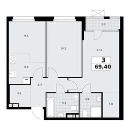 2-BD Apartment Sale, 69.4平方米 at Dom na Zorge, Zorge Street, 25с2, Moscow, Russia #4