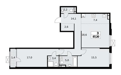 2-BD Apartment Sale, 87.2平方米 at Dom na Zorge, Zorge Street, 25с2, Moscow, Russia #3 2-BD Apartment Sale, 87.2平方米 at Dom na Zorge, Zorge Street, 25с2, Moscow, Russia #3