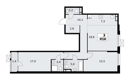 2-BD Apartment Sale, 87.1 sq. m. at Dom na Zorge, Zorge Street, 25с2, Moscow, Russia #2