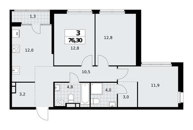 2-BD Apartment Sale, 76.3 sq. m. at Dom na Zorge, Zorge Street, 25с2, Moscow, Russia #3