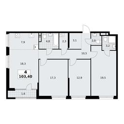 3-BD Apartment Sale, 103.4平方米 at Dom na Zorge, Zorge Street, 25с2, Moscow, Russia #3 3-BD Apartment Sale, 103.4平方米 at Dom na Zorge, Zorge Street, 25с2, Moscow, Russia #3