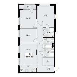 3-BD Apartment Sale, 104.1 sq. m. at Dom na Zorge, Zorge Street, 25с2, Moscow, Russia #3