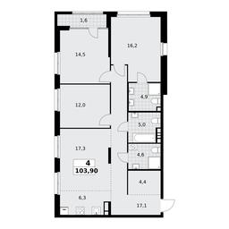 3-BD Apartment Sale, 103.9 sq. m. at Dom na Zorge, Zorge Street, 25с2, Moscow, Russia #4