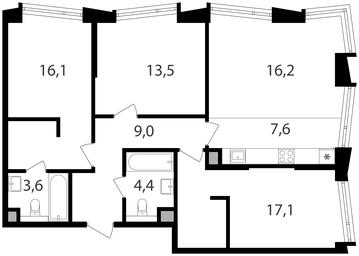3-BD Apartment Sale, 87.5平方米 at Petrovskiy Park II, Stary Petrovsko-Razumovsky Drive, 1/23, Moscow, Russia #2