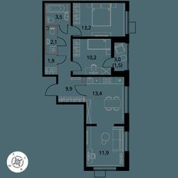 3-BD Apartment Sale, 67.6 sq. m. at Pervy Yuzhny, zhiloy kompleks Pervy Yuzhny, Leninskiy City District, Moscow Region, Russia #3 3-BD Apartment Sale, 67.6 sq. m. at Pervy Yuzhny, zhiloy kompleks Pervy Yuzhny, Leninskiy City District, Moscow Region, Russia #3