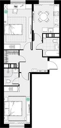 1-BD Apartment Sale, 57.4平方米 at Tsvetochnye Poliany, kvartal № 23, Filimonkovskoye Municipal Formation, Moscow, Russia #4