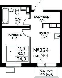 Apartment Sale, 34.9平方米 at Tsvetochnye Poliany, kvartal № 23, Filimonkovskoye Municipal Formation, Moscow, Russia #2 Apartment Sale, 34.9平方米 at Tsvetochnye Poliany, kvartal № 23, Filimonkovskoye Municipal Formation, Moscow, Russia #2