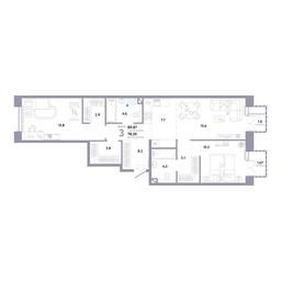 2-BD Apartment Sale, 80.87 sq. m. at Strana.Ozernaya, Ozyornaya Street, 42с7, Moscow, Russia #4