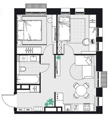 1-BD Apartment Sale, 47.8 sq. m. at Kvartal na Vode, Shosseynaya Street, 90с42, Moscow, Russia #4
