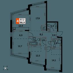 4-BD Apartment Sale, 98.9平方米 at Rotterdam, Varshavskoye Highway, 37Ак1с2, Moscow, Russia #2 4-BD Apartment Sale, 98.9平方米 at Rotterdam, Varshavskoye Highway, 37Ак1с2, Moscow, Russia #2