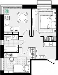 1-BD Apartment Sale, 42.4 sq. m. at Tsvetochnye Polyany City, kvartal № 165, Filimonkovskoye Municipal Formation, Moscow, Russia #3 1-BD Apartment Sale, 42.4 sq. m. at Tsvetochnye Polyany City, kvartal № 165, Filimonkovskoye Municipal Formation, Moscow, Russia #3