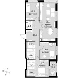 4-BD Apartment Sale, 103.2 sq. m. at Sky Garden, Stroitelny Drive, 9с6, Moscow, Russia #3 4-BD Apartment Sale, 103.2 sq. m. at Sky Garden, Stroitelny Drive, 9с6, Moscow, Russia #3