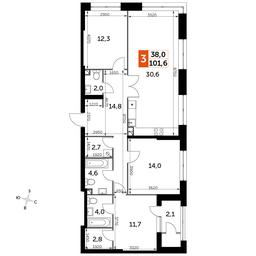 4-BD Apartment Sale, 103.2 sq. m. at Sky Garden, Stroitelny Drive, 9с6, Moscow, Russia #2 4-BD Apartment Sale, 103.2 sq. m. at Sky Garden, Stroitelny Drive, 9с6, Moscow, Russia #2