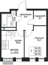 Apartment Sale, 32.7 sq. m. at Kvartal na Vode, Shosseynaya Street, 90с42, Moscow, Russia #3 Apartment Sale, 32.7 sq. m. at Kvartal na Vode, Shosseynaya Street, 90с42, Moscow, Russia #3