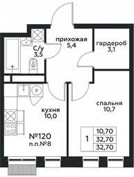 Apartment Sale, 32.7 sq. m. at Kvartal na Vode, Shosseynaya Street, 90с42, Moscow, Russia #2 Apartment Sale, 32.7 sq. m. at Kvartal na Vode, Shosseynaya Street, 90с42, Moscow, Russia #2