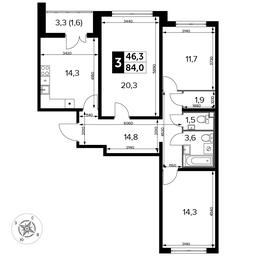 3-BD Apartment Sale, 84 sq. m. at Yzhnaya Bitsa, Yuzhnaya Bitsa Residential Complex, posyolok Bittsa, Leninskiy City District, Moscow Region, Russia #2 3-BD Apartment Sale, 84 sq. m. at Yzhnaya Bitsa, Yuzhnaya Bitsa Residential Complex, posyolok Bittsa, Leninskiy City District, Moscow Region, Russia #2
