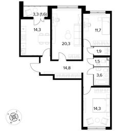 3-BD Apartment Sale, 84 sq. m. at Yzhnaya Bitsa, Yuzhnaya Bitsa Residential Complex, posyolok Bittsa, Leninskiy City District, Moscow Region, Russia #3 3-BD Apartment Sale, 84 sq. m. at Yzhnaya Bitsa, Yuzhnaya Bitsa Residential Complex, posyolok Bittsa, Leninskiy City District, Moscow Region, Russia #3