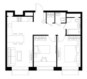 3-BD Apartment Sale, 56.34平方米 at Novograd Pavlino, Kosinskoye shosse, 2, Novoye Pavlino Microdistrict, Balashikha, Moscow Region, Russia #3
