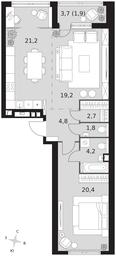 2-BD Apartment Sale, 76.2平方米 at Arkhitektor, Akademika Volgina Street, 2Д, Moscow, Russia #3