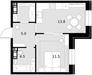 1-BD Apartment Sale, 38.3 sq. m. at Teatralnyi Kvartal, Rotmistrova Street, 2, Moscow, Russia #3